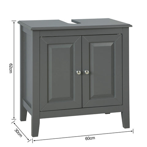 Sobuy | Sink Cabinet Tmavě šedá | Koupelnová skříňka | Landhaus | FRG202 DG