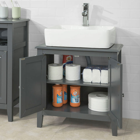 Sobuy | Sink Cabinet Tmavě šedá | Koupelnová skříňka | Landhaus | FRG202 DG