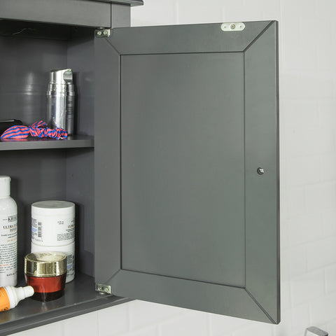 Sobuy | Koupelna křídla | Nástěnná skříň | Lékařská skříňka | Tmavě šedá | FRG203 dg