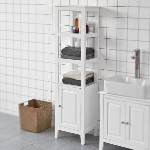 Sobuy | Koupelna vysoká skříňka Koupelnová skříňka | Koupelna bílá | FRG205-W