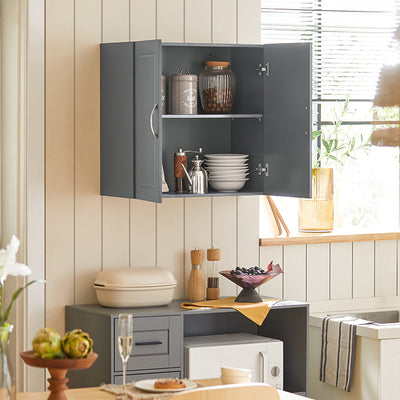 SoBuy | Wandschrank | Hängeschrank | Badschrank Grau | Medizinschrank | FRG231-DG