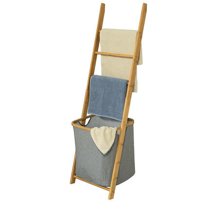SoBuy | Handtuchleiter | Wäschebeutel | Bambus | FRG263-N