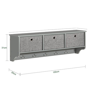SoBuy | Wandgarderobe | Kleiderhaken | Flurgarderobe Hellgrau | FRG282-HG