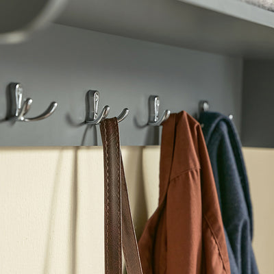 SoBuy | Wandgarderobe | Kleiderhaken | Flurgarderobe Hellgrau | FRG282-HG