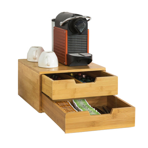 Sobuy | Kávová kapsle krabice | Úložný box | Schubladenbox Bamboo | FRG82-N