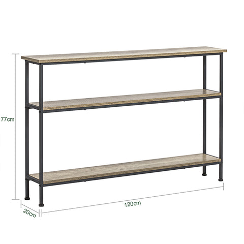 SoBuy | Konsolentisch mit 3 Ablagen | Flurtisch | Beistelltisch Metall | FSB49-PZ