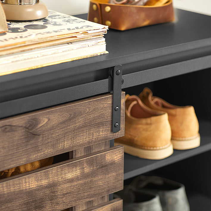 SoBuy | Sideboard Schiebetür | Kommode | Schuhschrank | Flurschrank | FSB65-HG