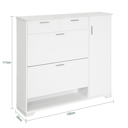 SoBuy | Schuhkipper | Schuhschrank | Schuhkommode Weiß | FSR104-W