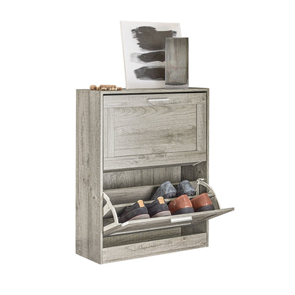 SoBuy | Schuhkipper | Schuhschrank mit 2 Klappen | Schuhkommode | FSR137-HG