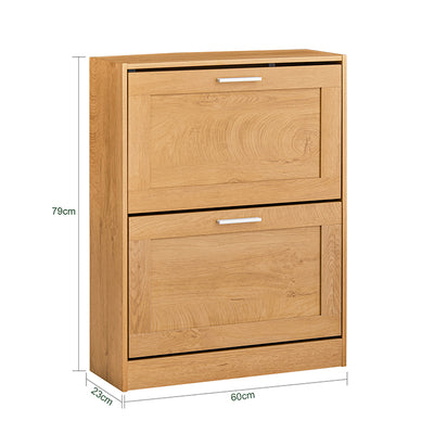 SoBuy | Schuhkipper | Schuhschrank mit 2 Klappen | Schuhkommode | FSR137-N