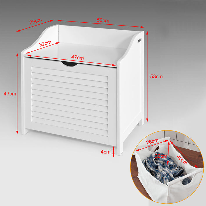 SoBuy | Wäschetruhe | Wäschesammler | Wäschekorb Weiß | FSR40-W