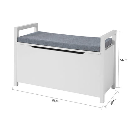 SoBuy | Schuhtruhe mit Klappe | Sitzbank | Spielzeugkiste | Weiß | FSR76-W