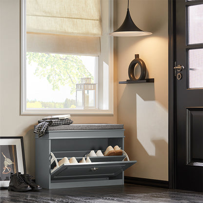 SoBuy | Schuhkipper | Schuhbank | Sitzbank | Schuhkommode | Schuhschrank Hellgrau | FSR82-L-HG