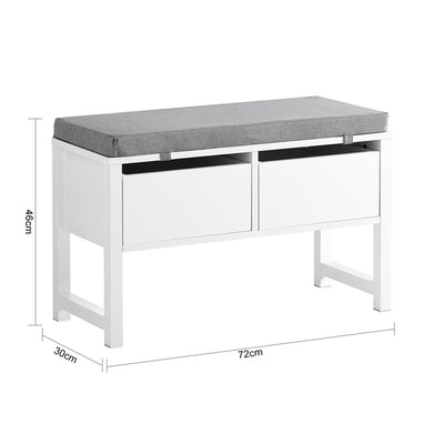 SoBuy | Sitzkommode | Sitzbank mit Stauraum | Schuhbank | Weiß | FSR88-W