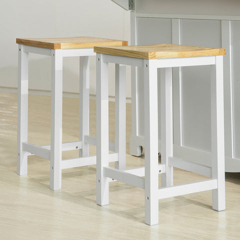 Sobuy | 2 Set Stolička | Dřevěná židle | Kuchyňská židle | Výška sedadla 61 cm | FST29-WNX2