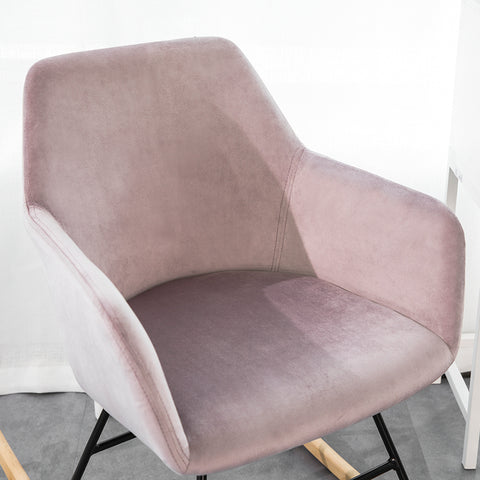 Sobuy | Descue židle | Swing Chair vyrobená ze sametu | Růžová | FST68-P