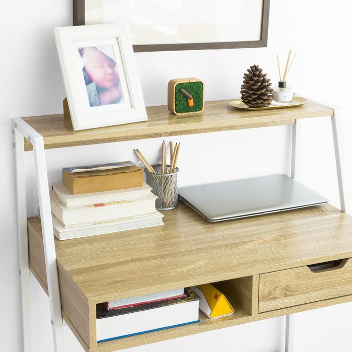 SoBuy | Schreibtisch | Bürotisch | Arbeitstisch | Weiß-Natur | FWT63-N