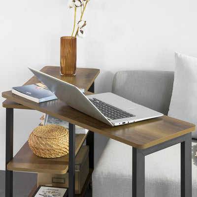 SoBuy | L-förmiger Beistelltisch | Couchtisch | Eckschreibtisch Industrie-Design | FWT83-PF
