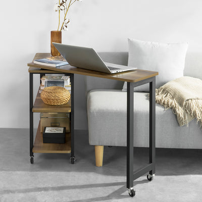 SoBuy | L-förmiger Beistelltisch | Couchtisch | Eckschreibtisch Industrie-Design | FWT83-PF