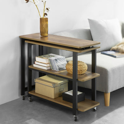 SoBuy | L-förmiger Beistelltisch | Couchtisch | Eckschreibtisch Industrie-Design | FWT83-PF