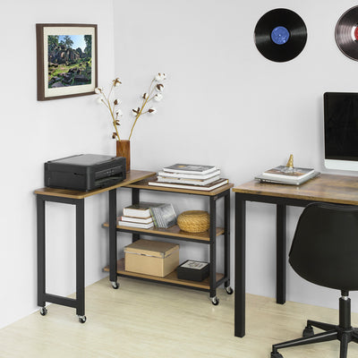 SoBuy | L-förmiger Beistelltisch | Couchtisch | Eckschreibtisch Industrie-Design | FWT83-PF