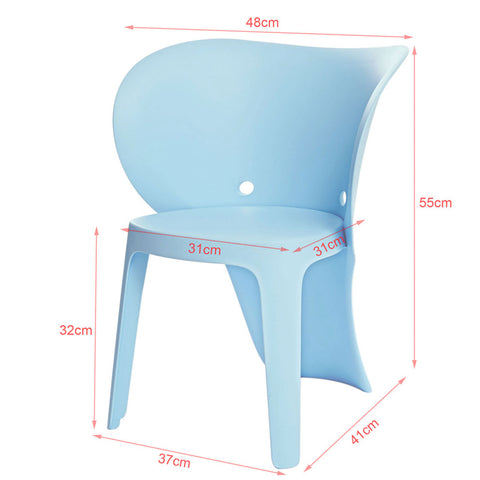 Sobuy | Dětská židle s Backrest | Stühlchen | Výška sedadla 32 cm | Elefant Blue | KMB12-BX2