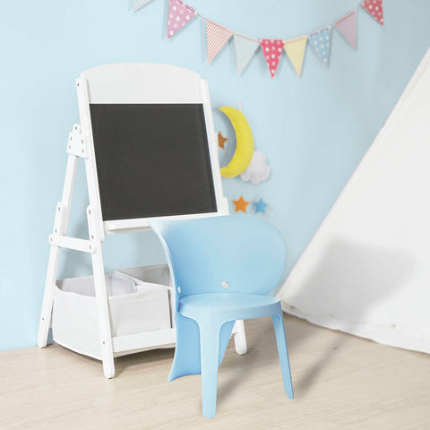 SoBuy | Kinderstuhl mit Lehne | Stühlchen | Sitzhöhe 32cm | Elefant Blau | KMB12-Bx2