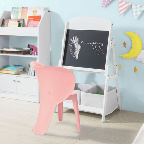 SoBuy | Kinderstuhl mit Lehne | Stühlchen | Sitzhöhe 32cm | Elefant Pink | KMB12-Px2