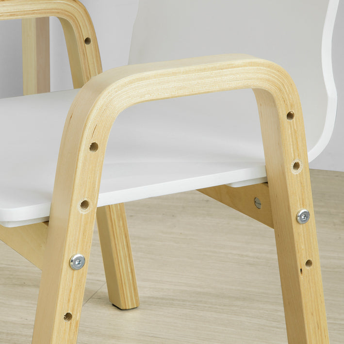 SoBuy | 2er Set Kinderstuhl | Stühlchen höhenverstellbar | Weiß | KMB24-Wx2