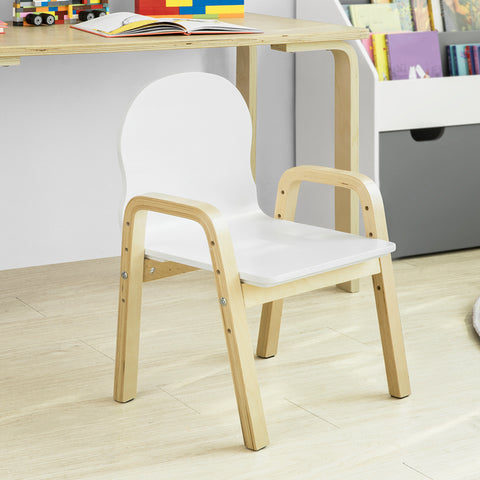 Sobuy | 2 Nastavit dětskou židli | Stühlchen Výška nastavitelná | Bílá | KMB24 WX2