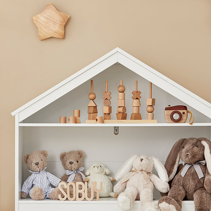 SoBuy | Kinderregal | 2-teilig Aufbewahrungsregal für Kinder | Bücherregal | KMB52-W