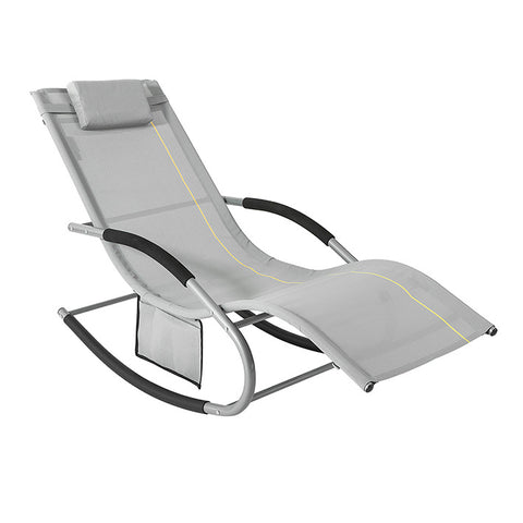 Sobuy | Zahrada Lounger | Sun Lounger s taškou | Ležící židle šedá | OGS28-HG