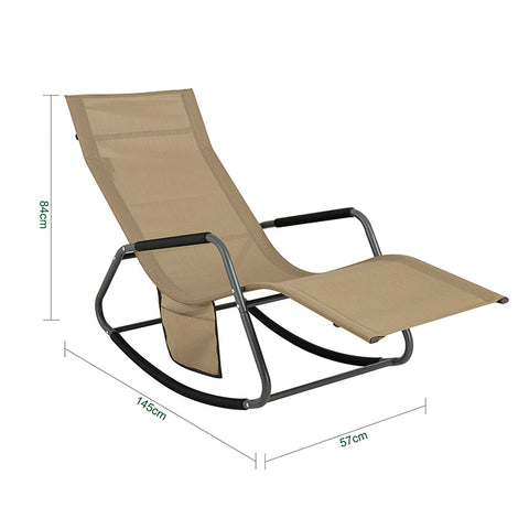 SoBuy | Gartenliege | Sonnenliege | Schaukelliege mit Seitentasche | OGS47-KA