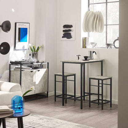 SoBuy | Bartisch mit 2 Hockern | Bartisch set | 3-teilig | OGT10-HG