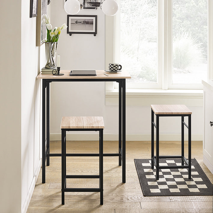 SoBuy | Bartisch mit 2 Hockern | Bartisch set | 3-teilig | OGT10-N