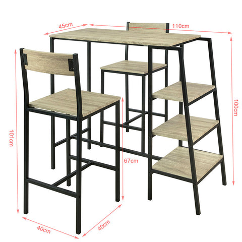 SoBuy | Bartisch mit 2 Stühlen | Bartisch set | 3-teilig | OGT16-N