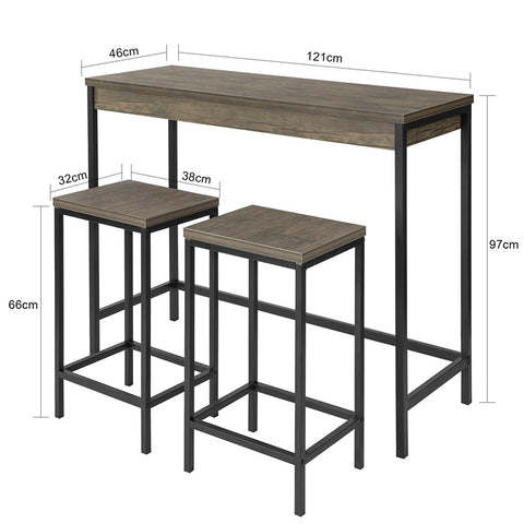 SoBuy | Bartisch mit 2 Hockern | Bartisch set | 3-teilig | OGT30-N