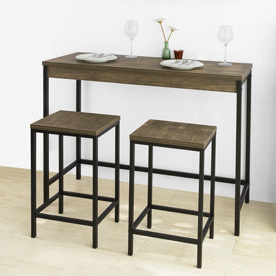 SoBuy | Bartisch mit 2 Hockern | Bartisch set | 3-teilig | OGT30-N