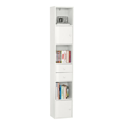SoBuy | Bücherregal mit Schubladen | Bücherschrank | Standregal Holz | STR10-W